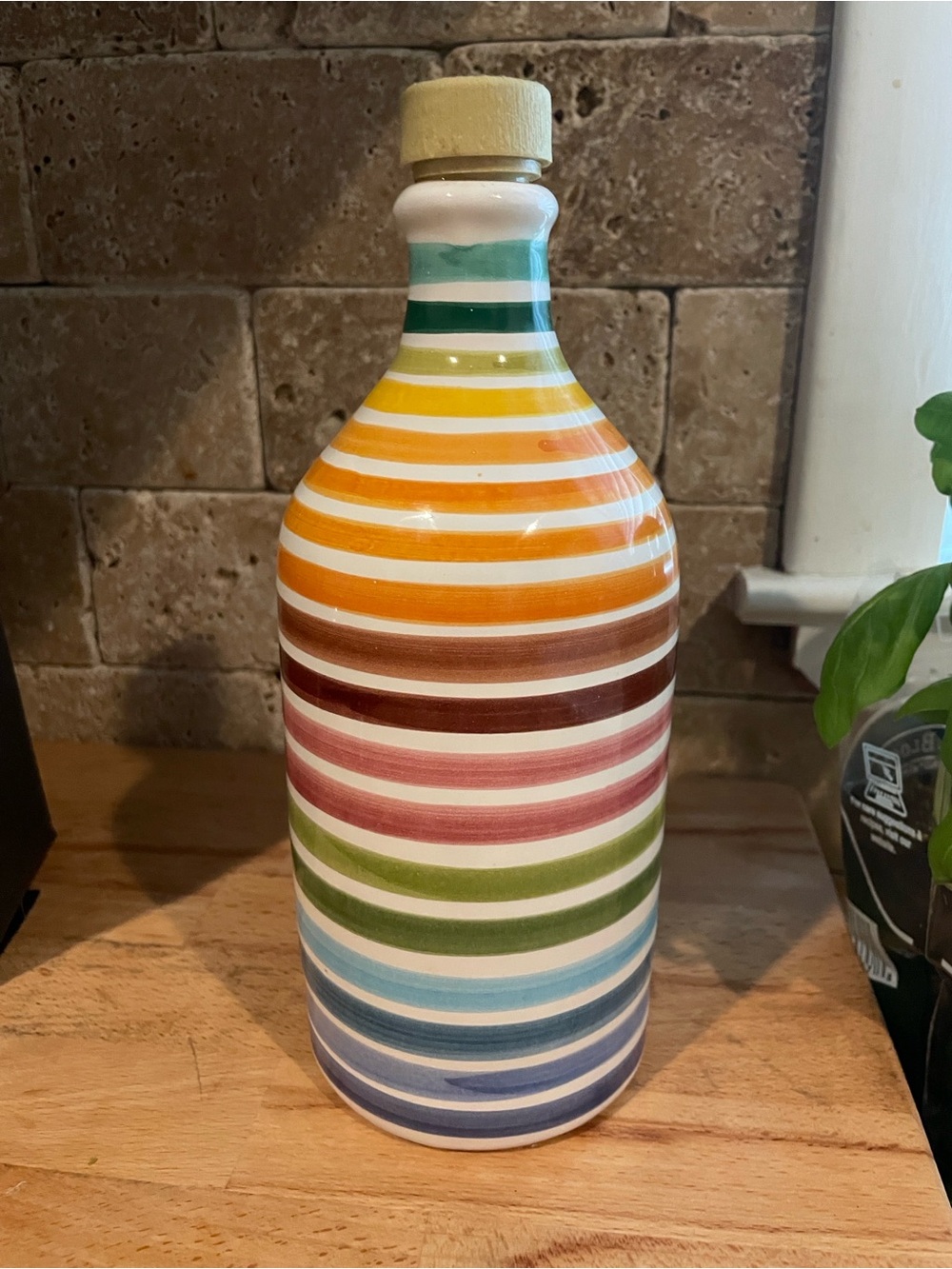 Frantoio  Muraglia Striped Olive Oil Bottle